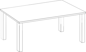 Black and white art table clipart 