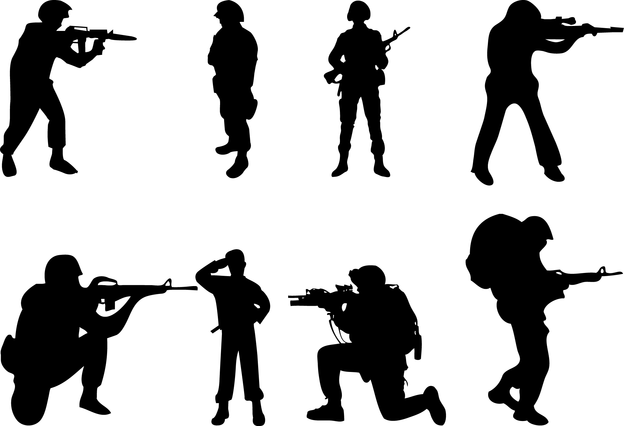 Soldier Black And White Cliparts, Stock Vector and Royalty Free