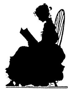 victorian woman silhouette reading