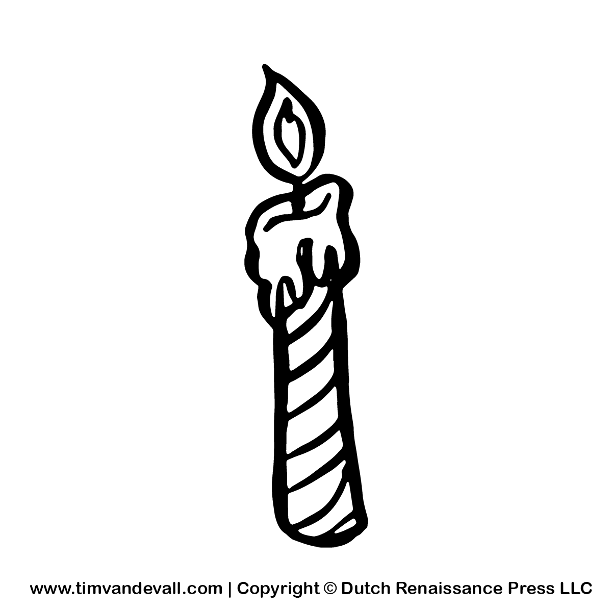Candle clip art black and white 