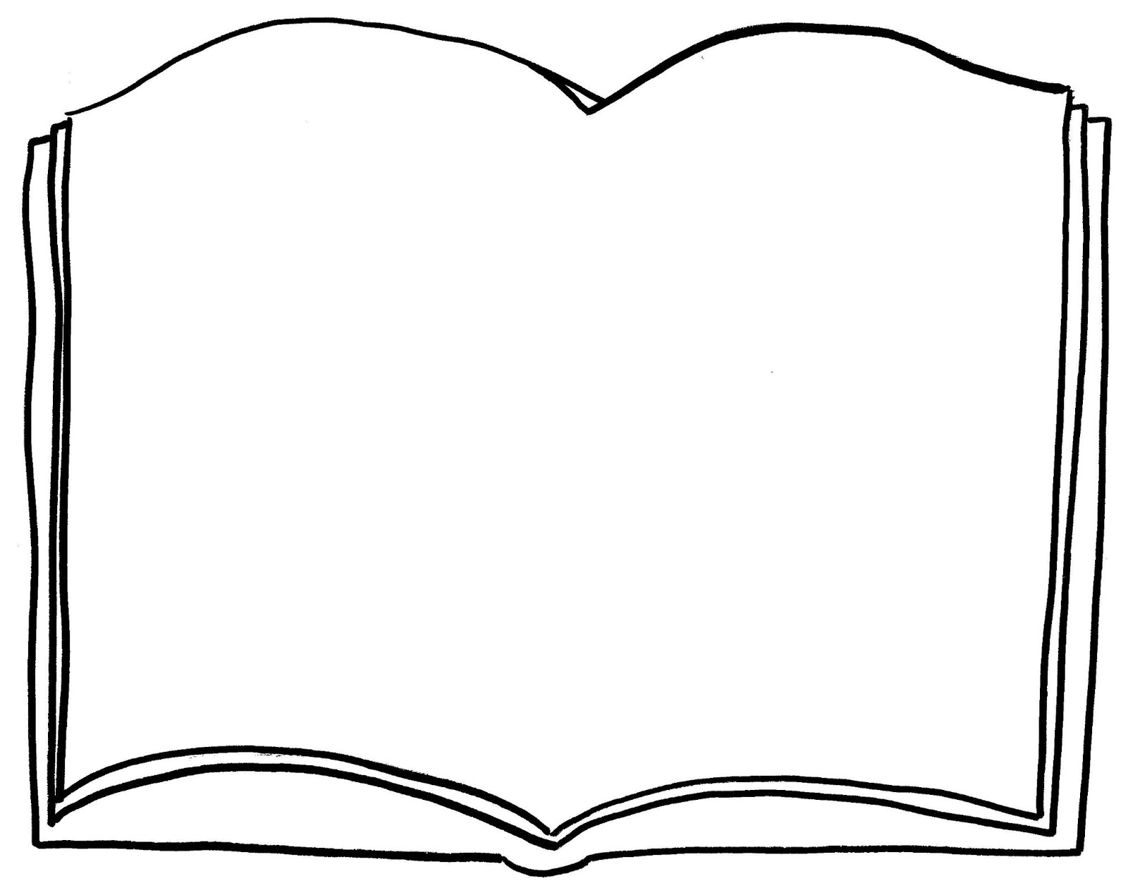 blank open book drawing