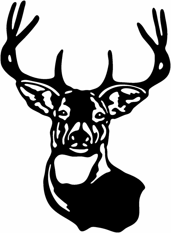 Whitetail deer clipart black and white 