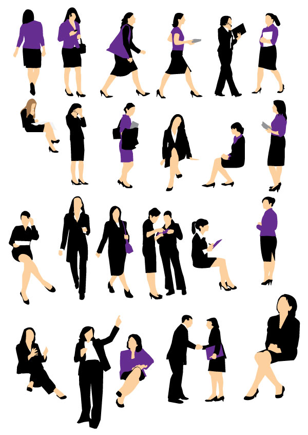 Best of, Free Vector Business People Silhouette Packs 