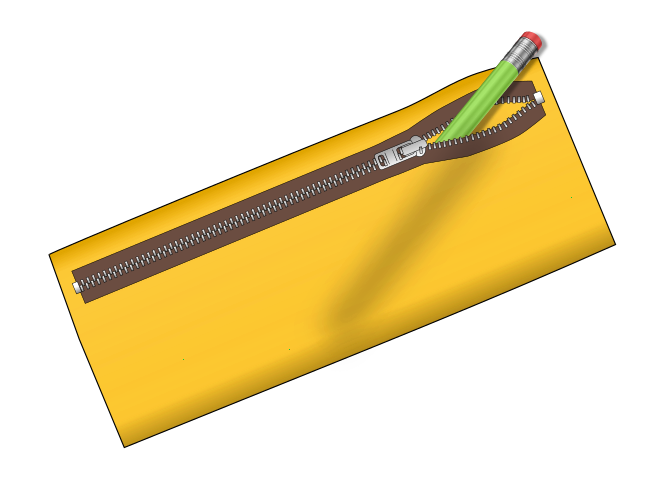 Free Yellow Pencil Case Clip Art 