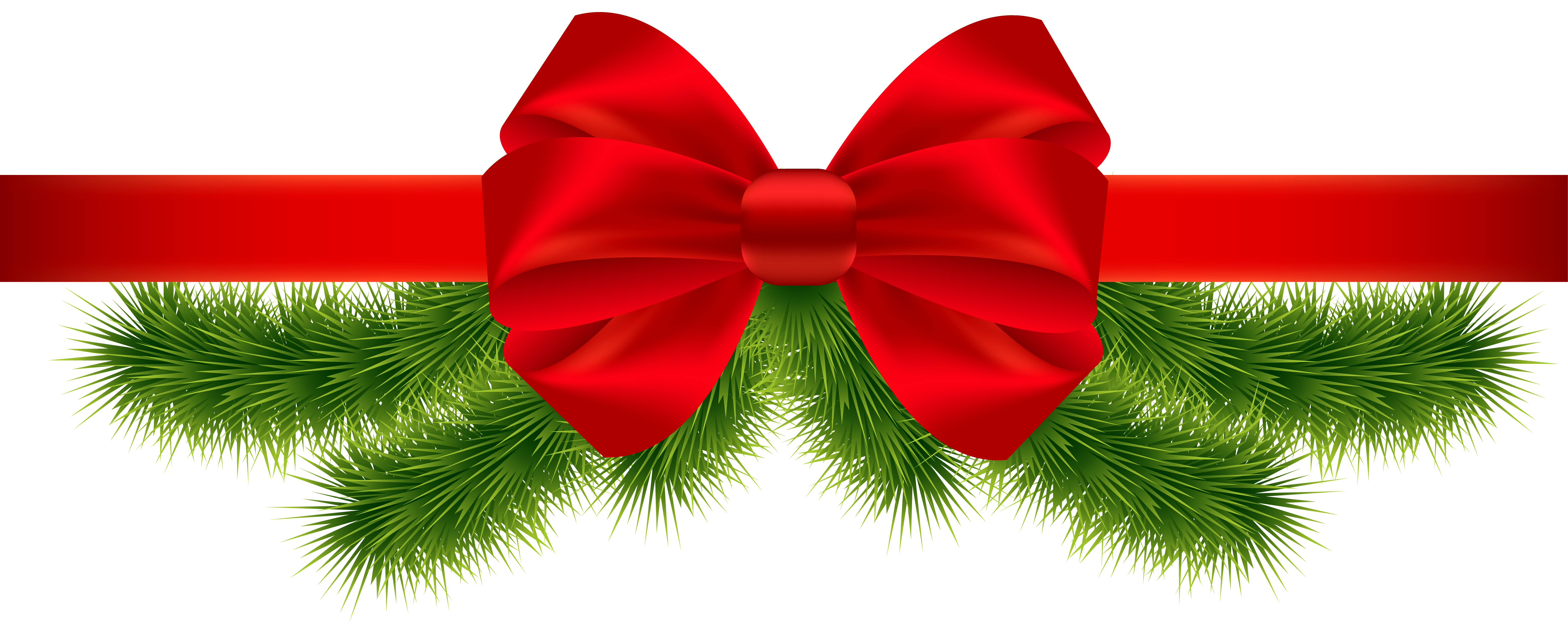 Christmas Red Ribbon PNG Clipart Image 
