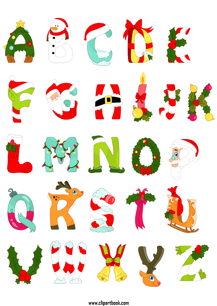 Free christmas alphabet clipart 