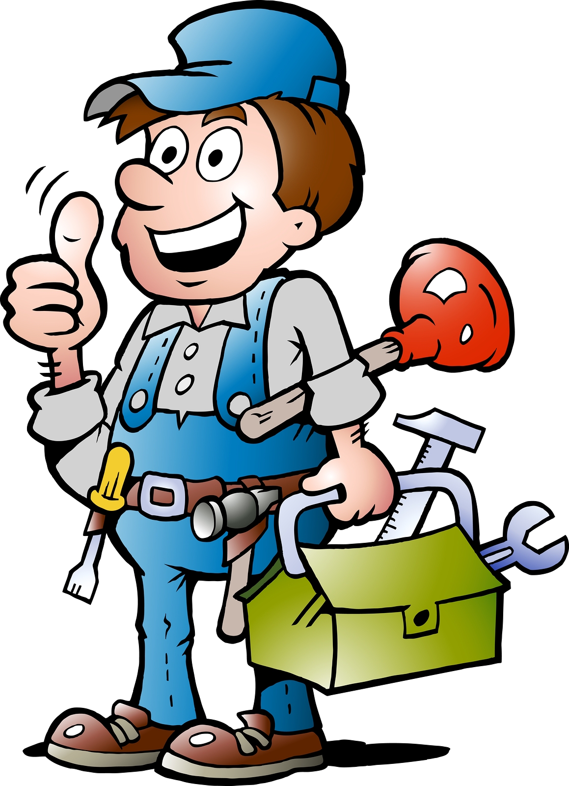 man fixing things clipart