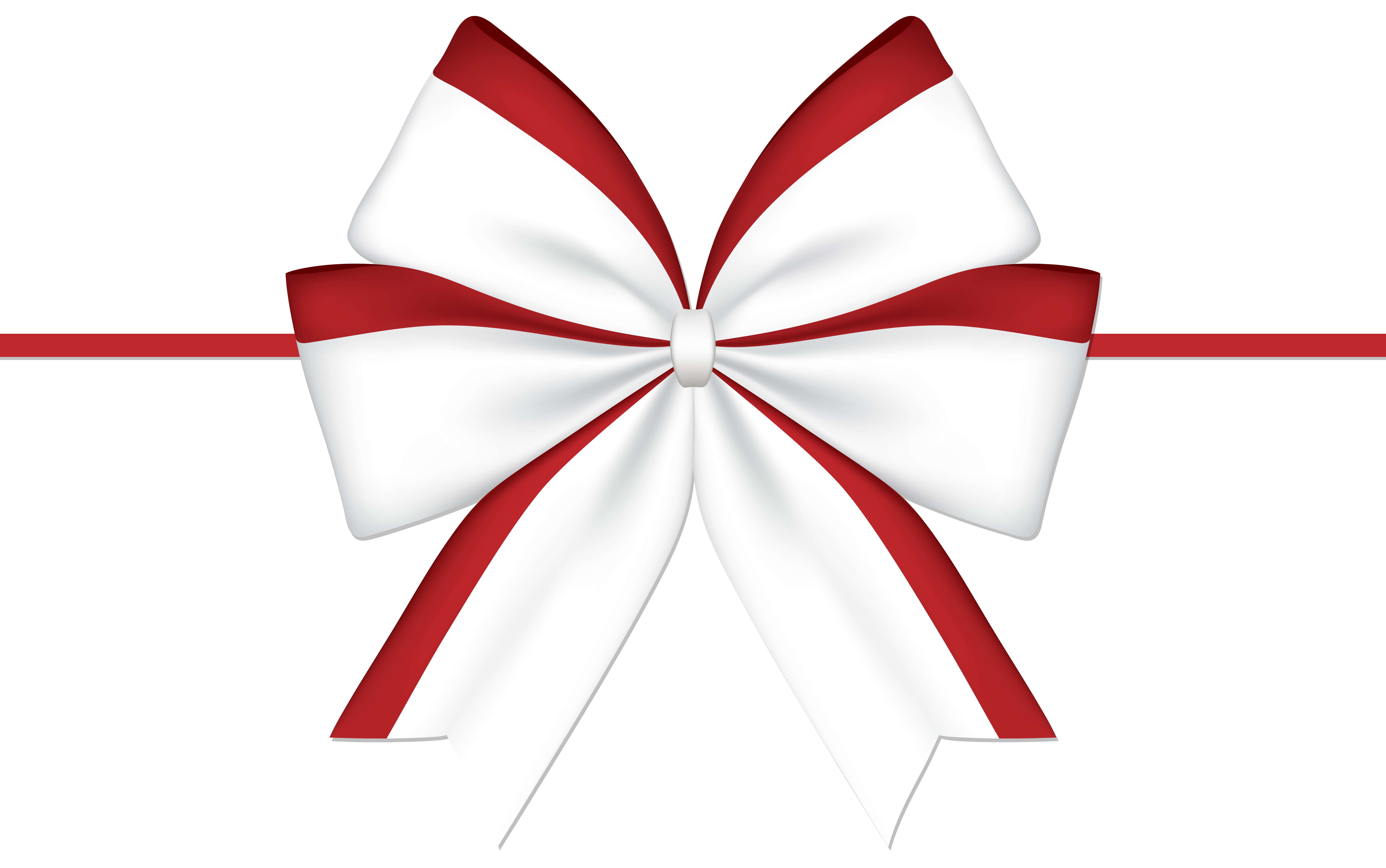 Red White Bow PNG Clipart Image 