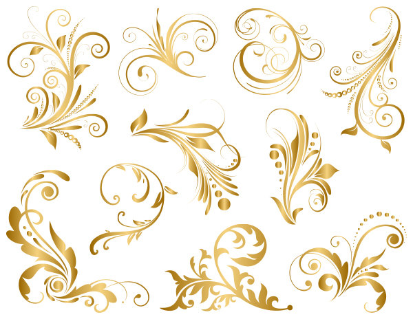 Gold swirl clip art 