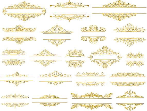 Gold swirl clip art 