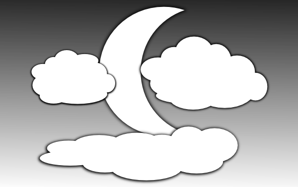 Clouds And The Moon 1 Clip Art at Clker 