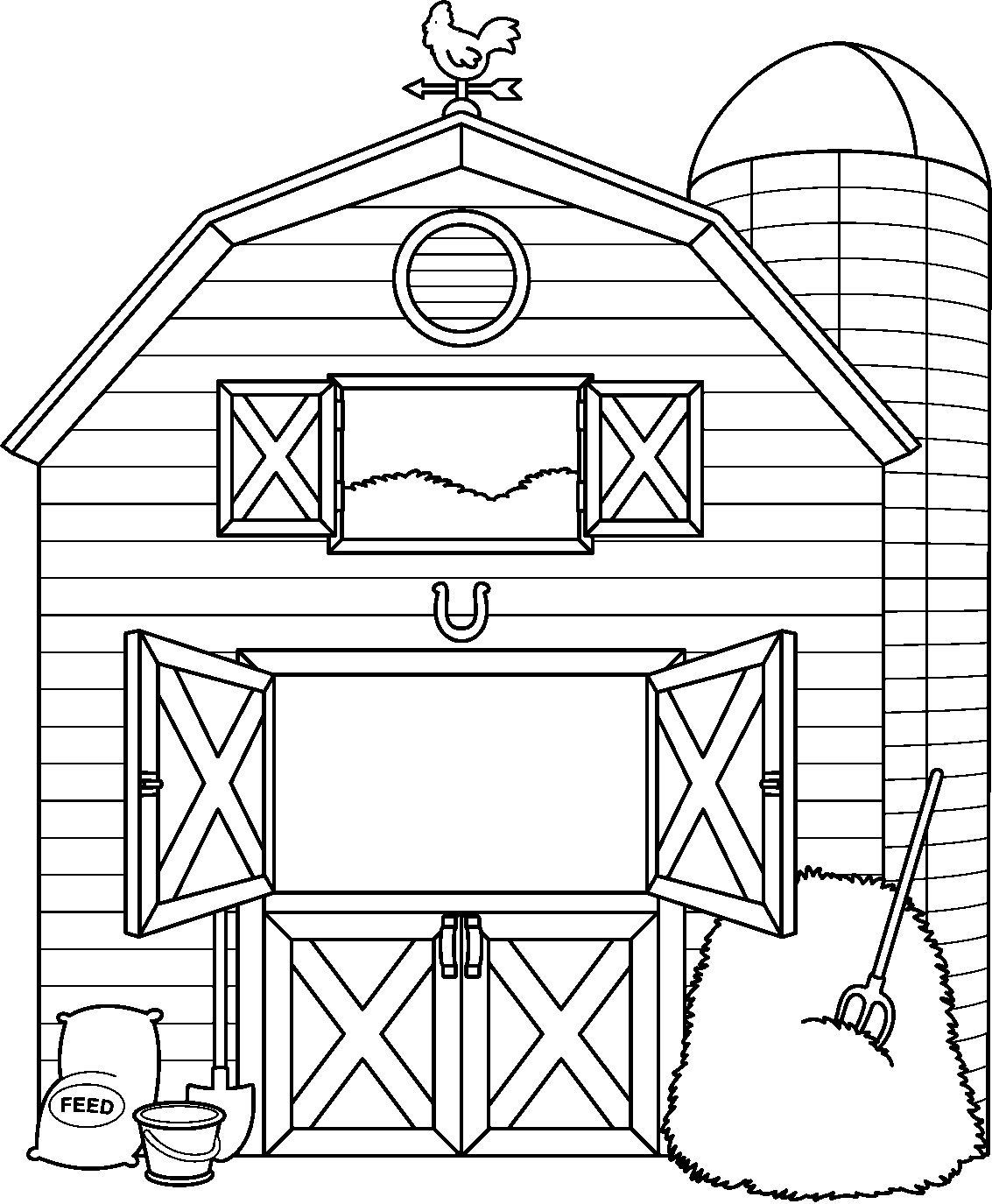 Barn outline clipart 