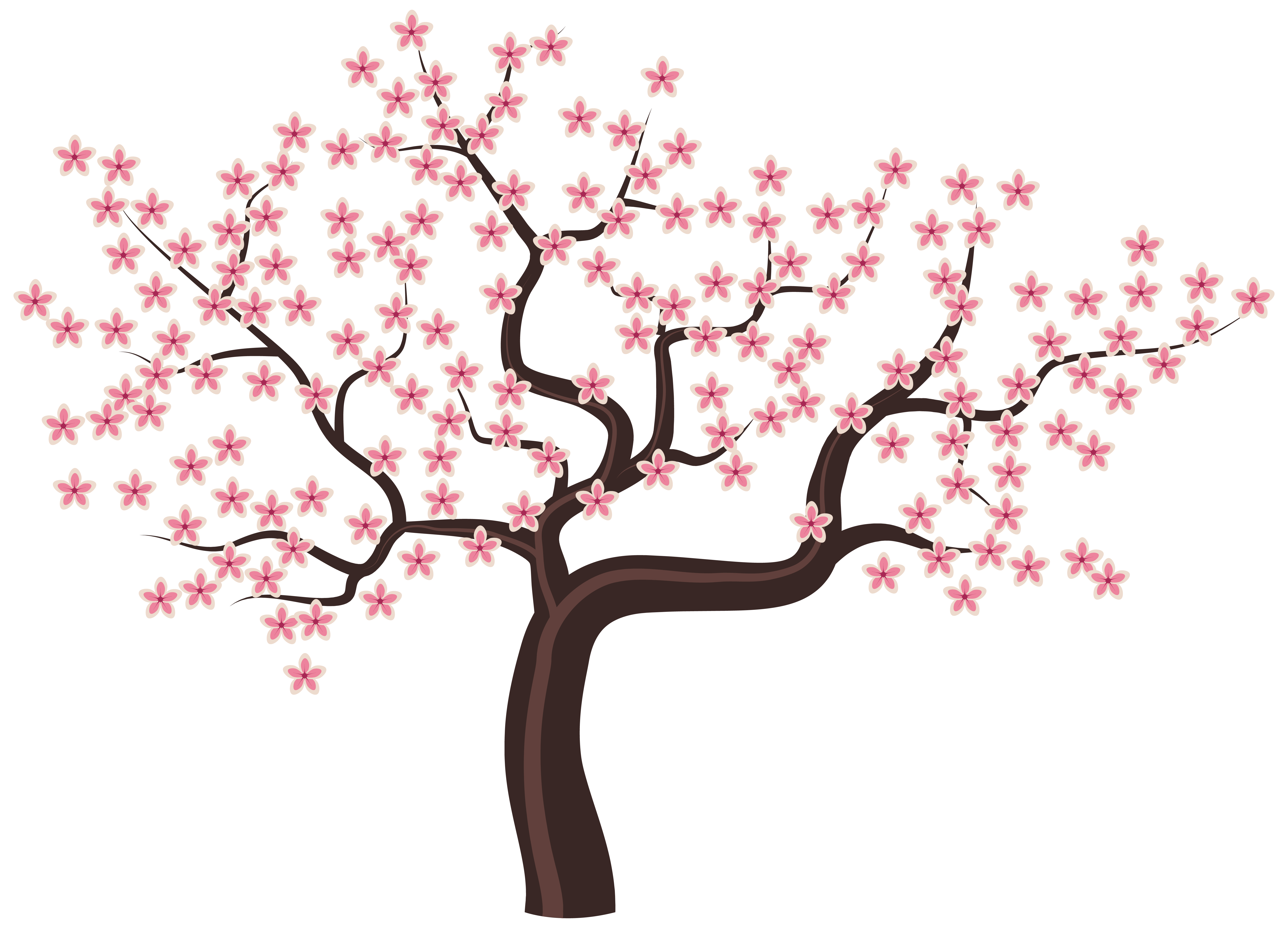 Tree with Flowers PNG Clipart Image 