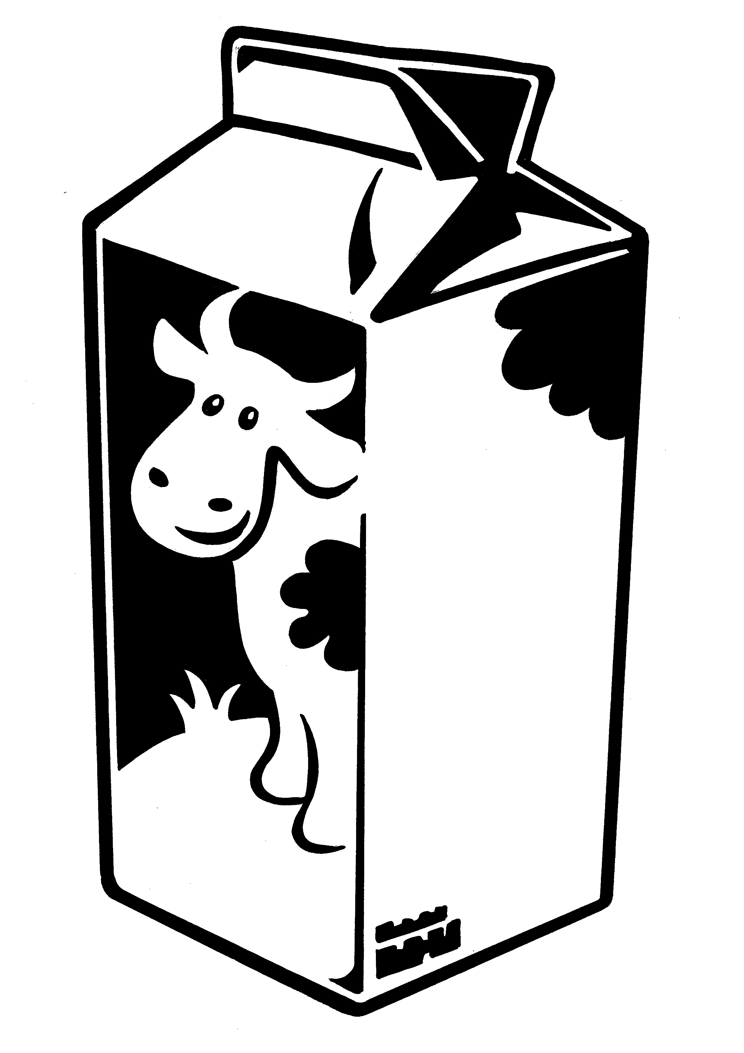 Milk Carton Clipart Black And White ~ Milk Carton Black And White ...