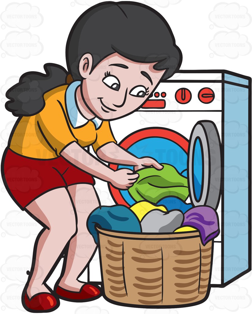 Washing Clothes Cartoon Images - Clothes Washing Machine Girl Cartoon ...