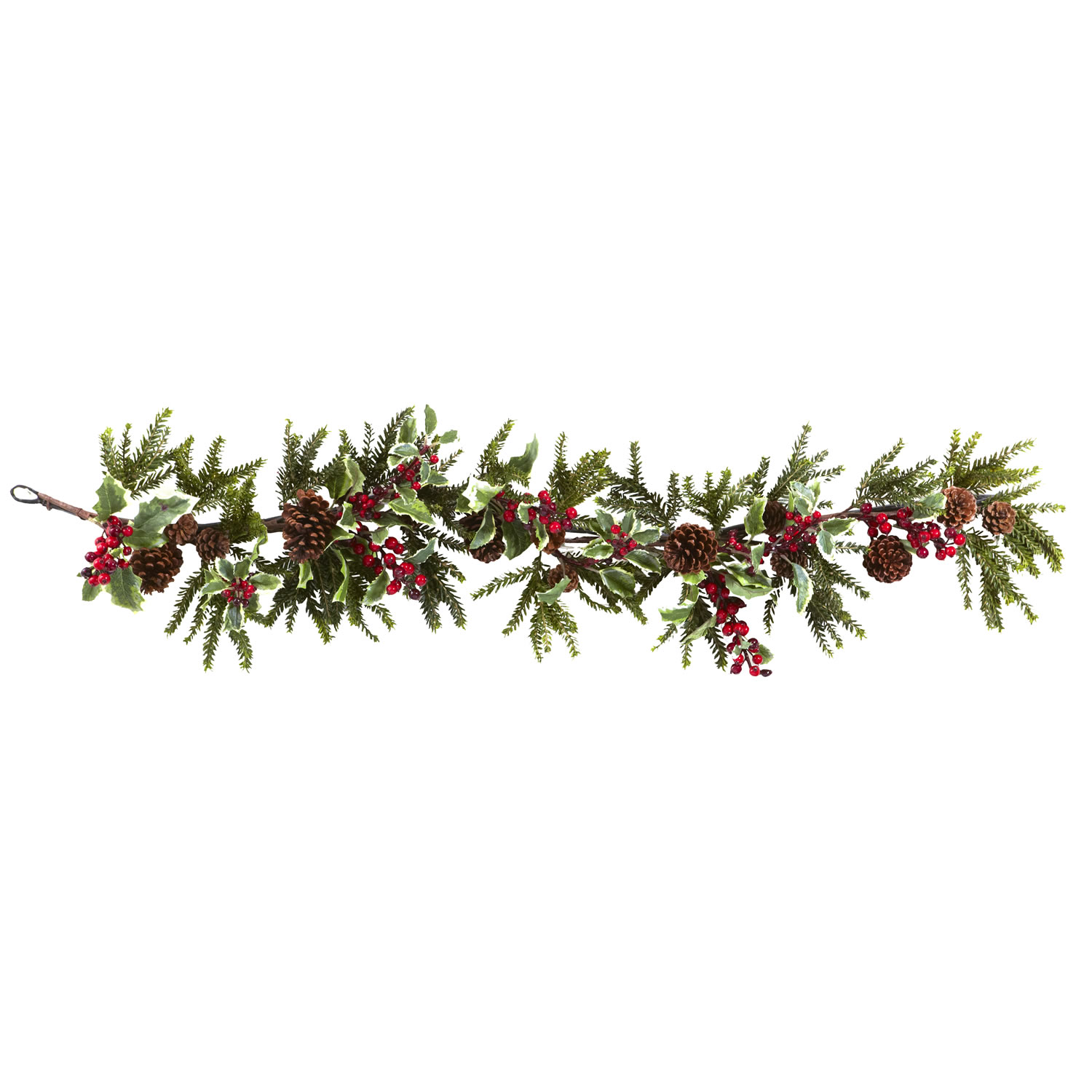 holly garland with berries - Clip Art Library