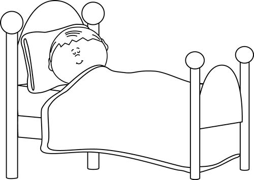 Black and white bed clipart 