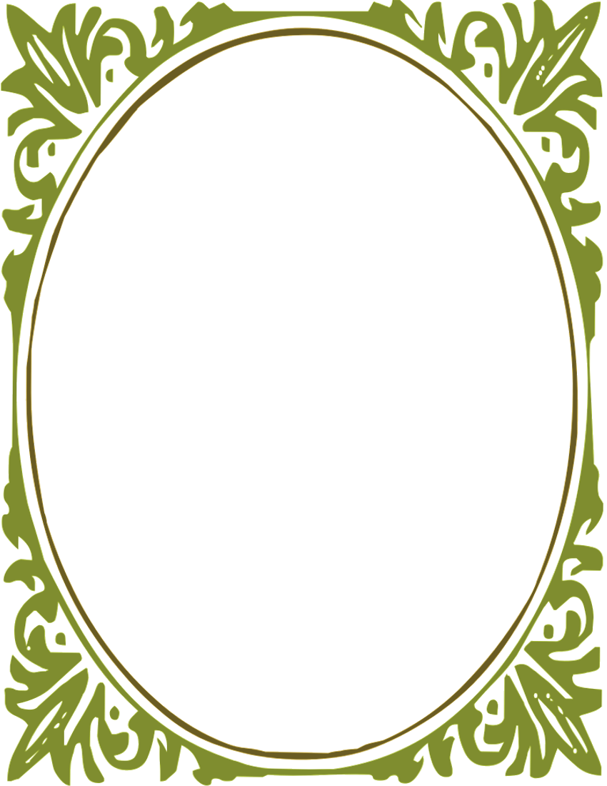 oval picture frame clip art gold