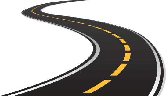 Curved road clipart top view 