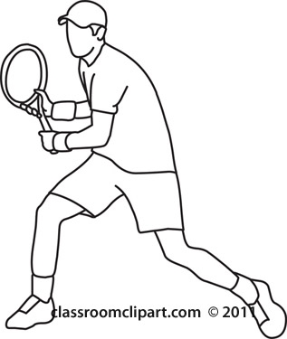 Tennis Player Clipart Black And White 