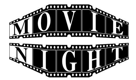 Movie night clipart black and white 