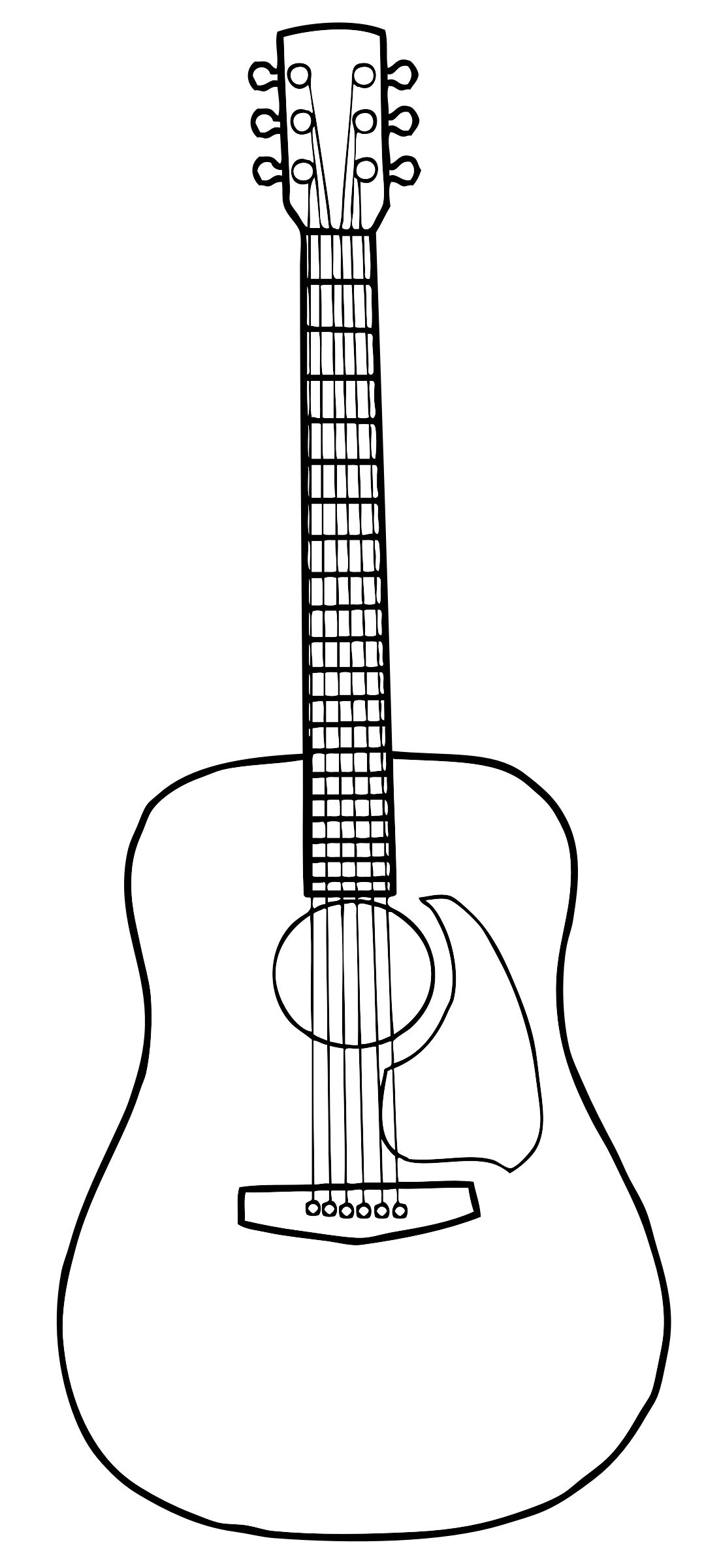 Acoustic guitar outline clipart 