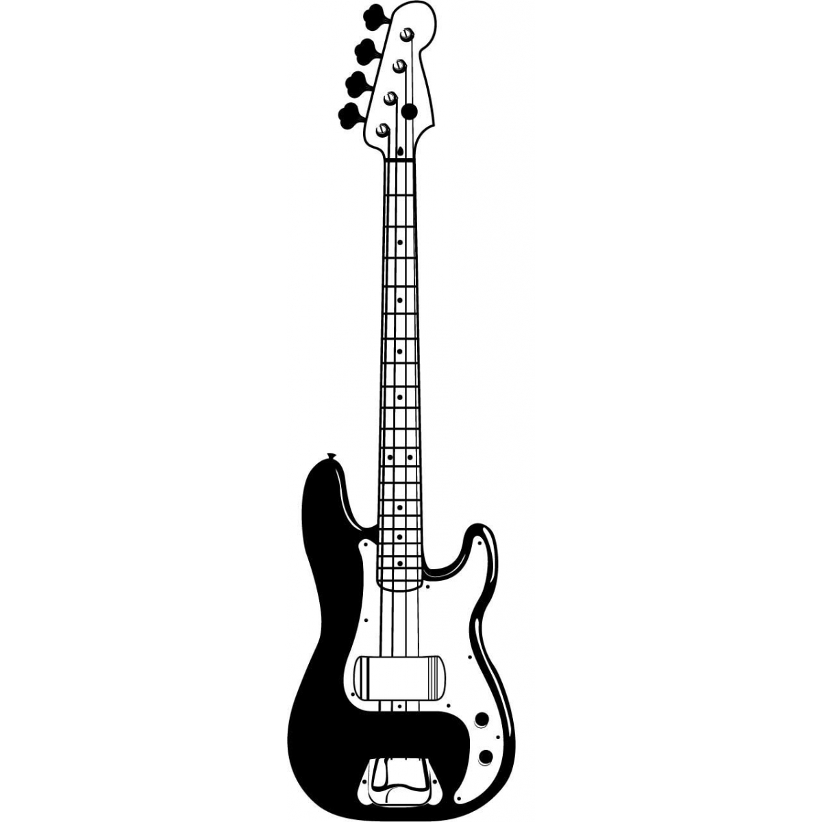 Clipart of bass guitar outline 