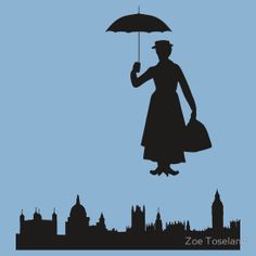 Mary poppins silhouette free clipart 