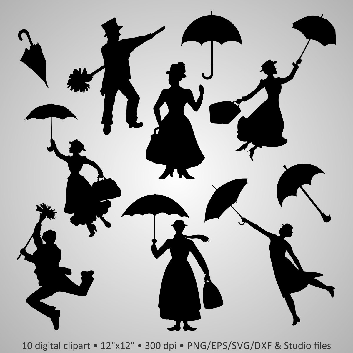 Mary Poppins Disney Silhouette Art Disney Silhouettes Silhouette | My ...