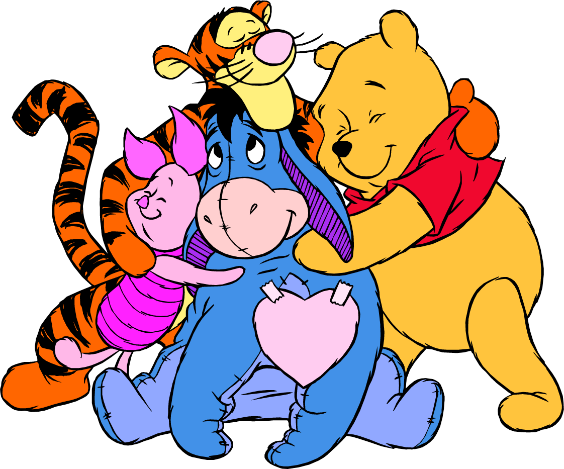 friends hugging cartoon