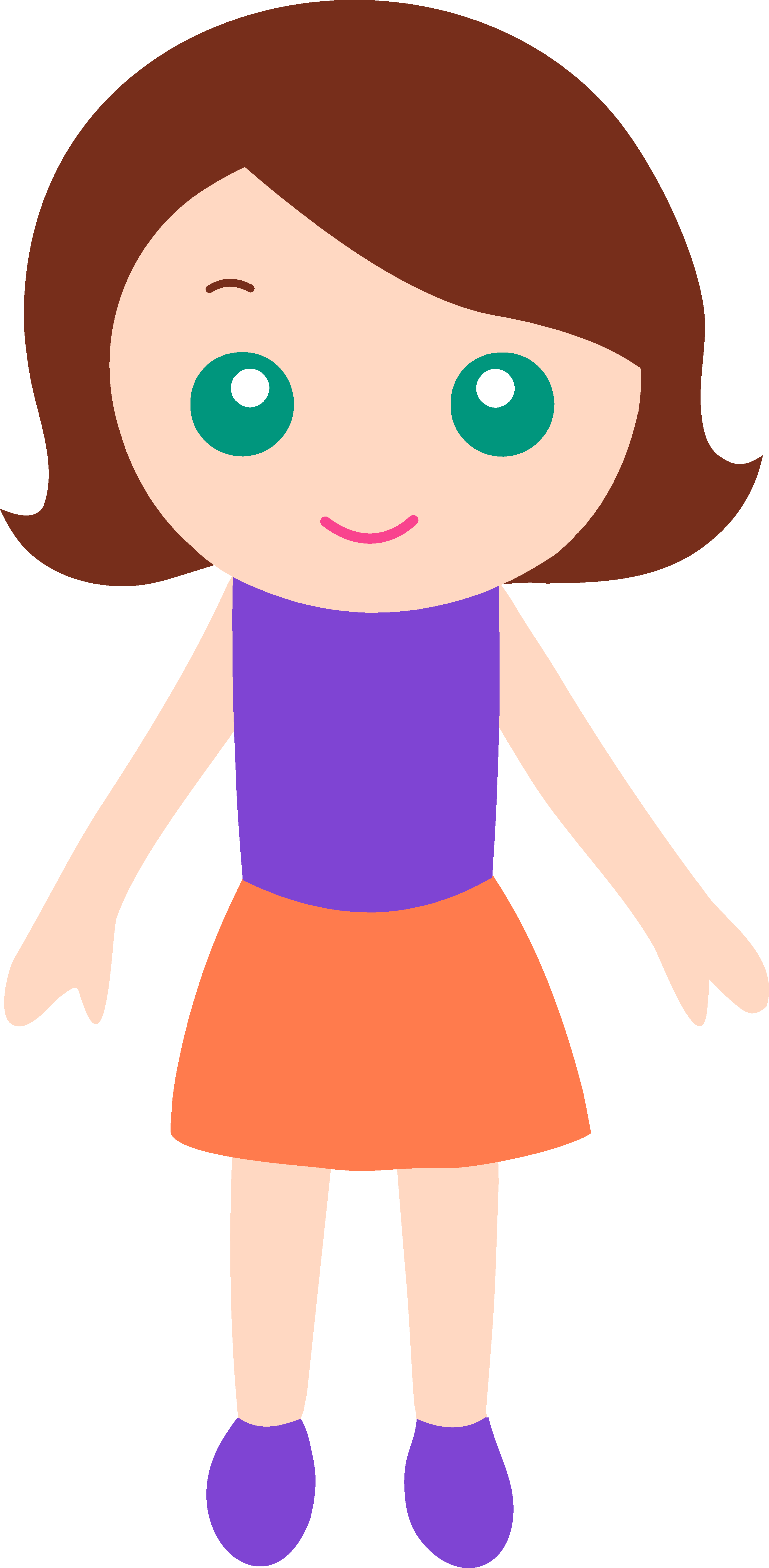 Clipart woman with brown hair 