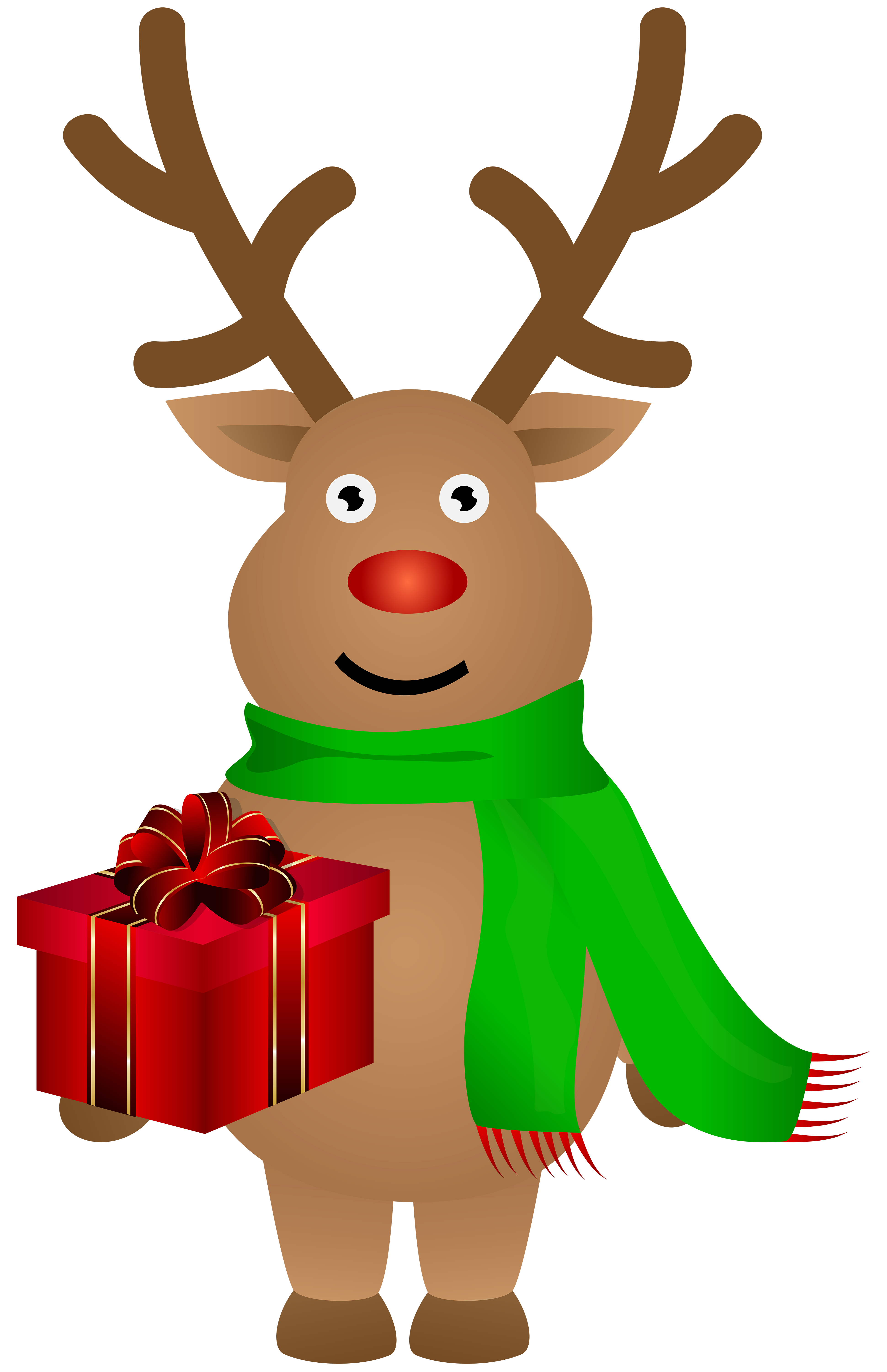 Cute Christmas Reindeer PNG Clip Art Image 