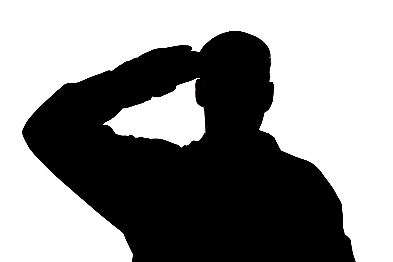Female Soldier Saluting Clipart 