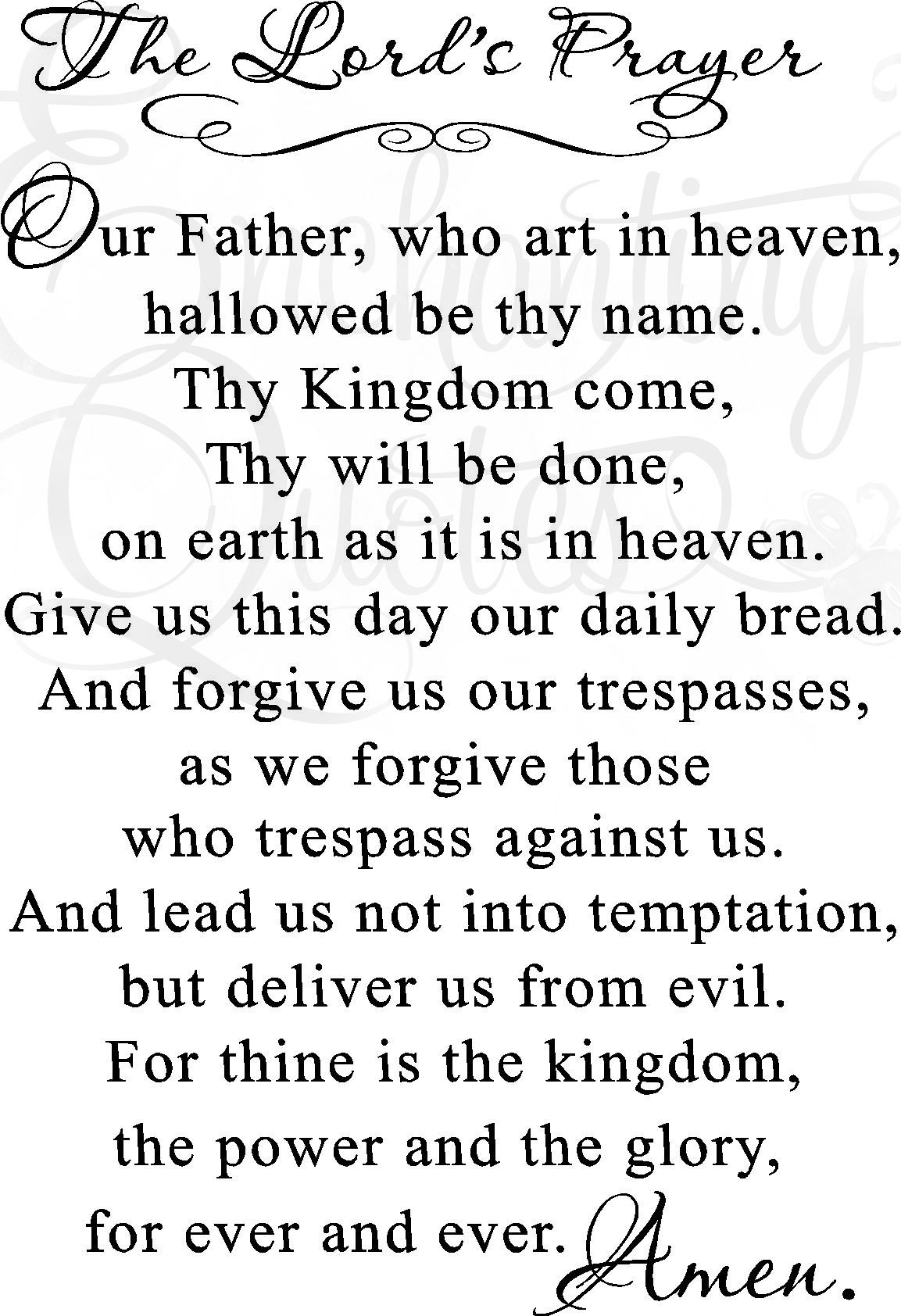 The Lord's Prayer Kjv Printable