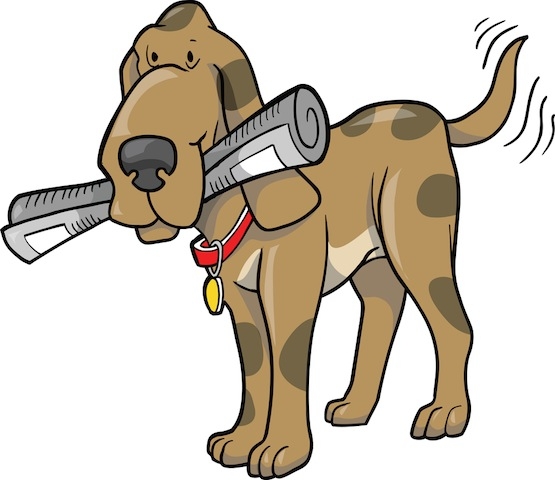 Dog With Newspaper Clipart 
