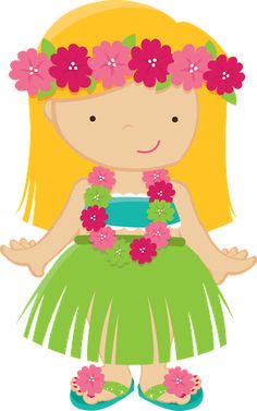Hawaiian girl cartoon clip art 