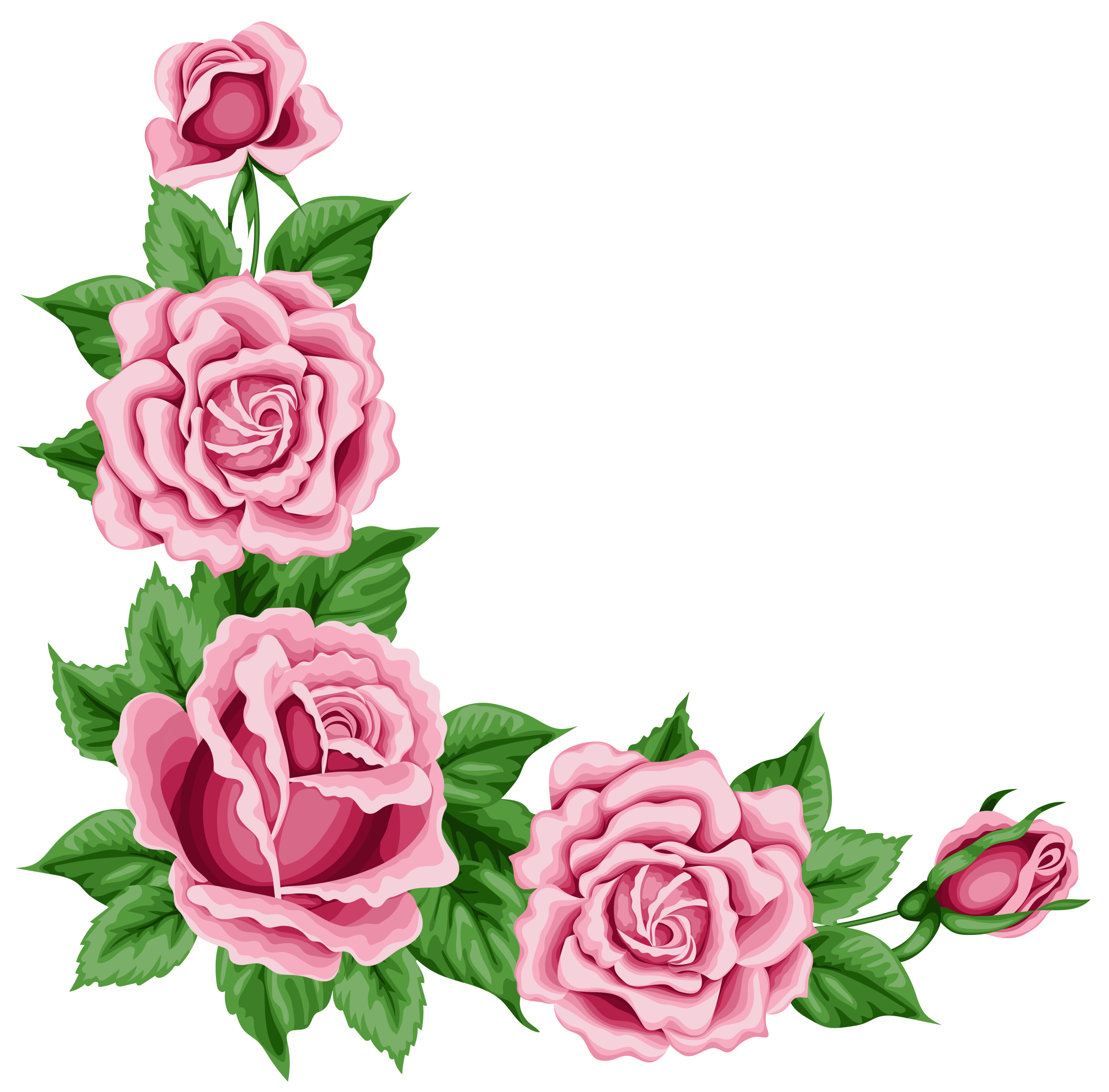 Roses Corner Decoration PNG Clipart Picture 