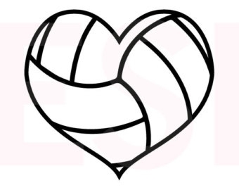Heart Shaped Volleyball Clipart 
