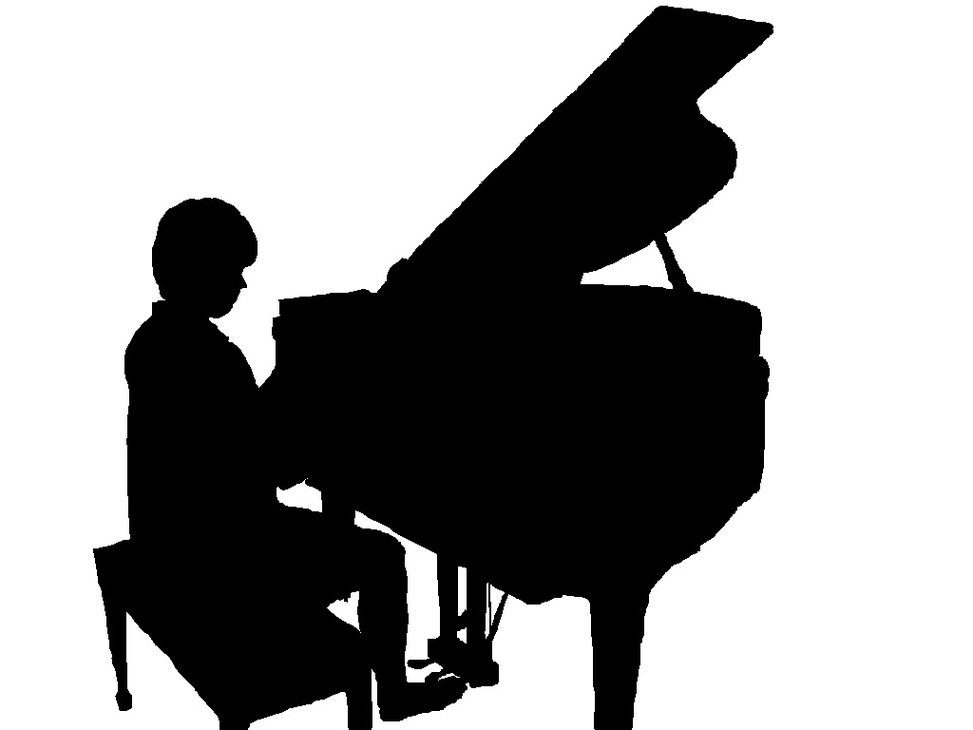 keyboard player silhouette