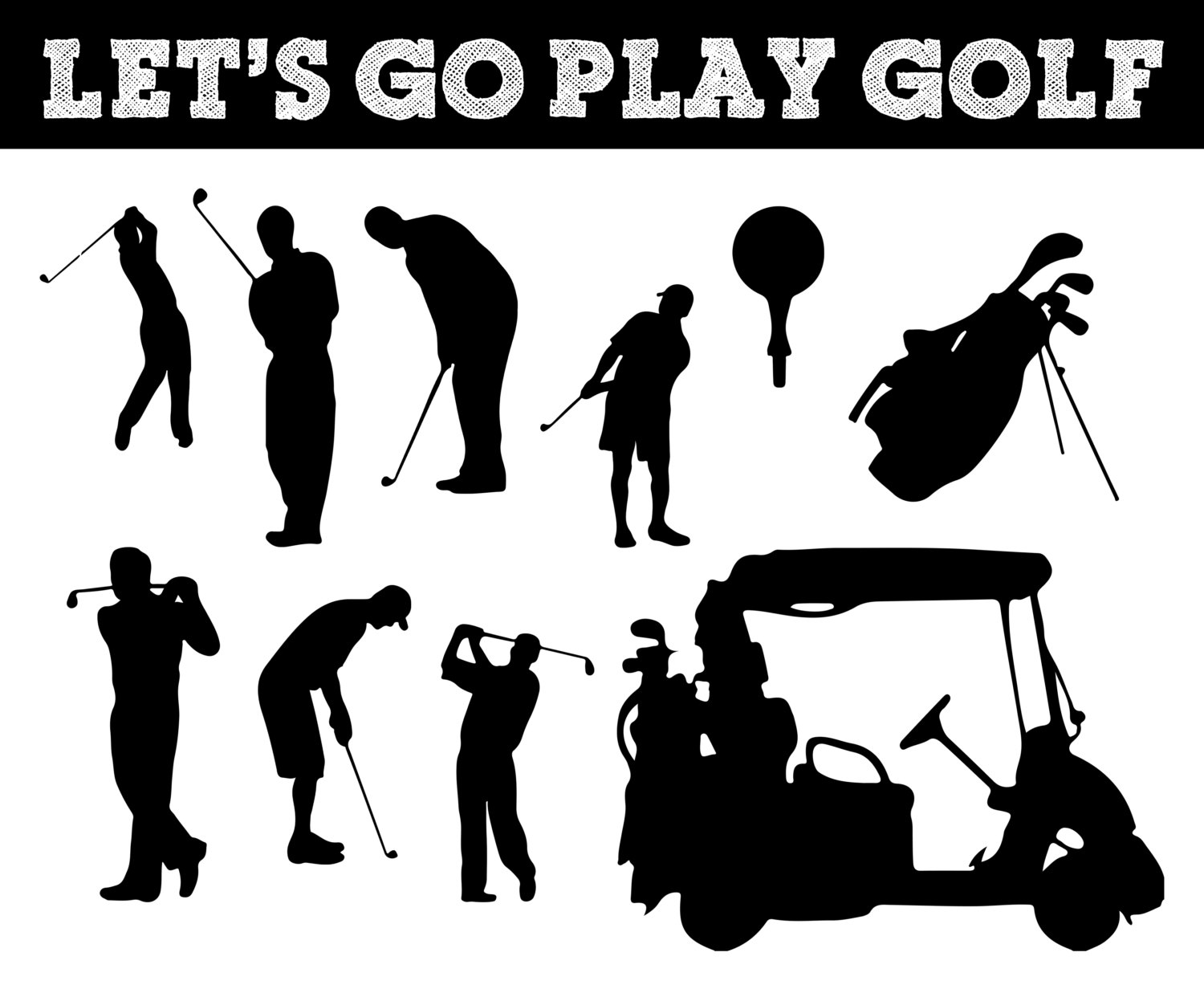 Golf bag clipart silhouette 