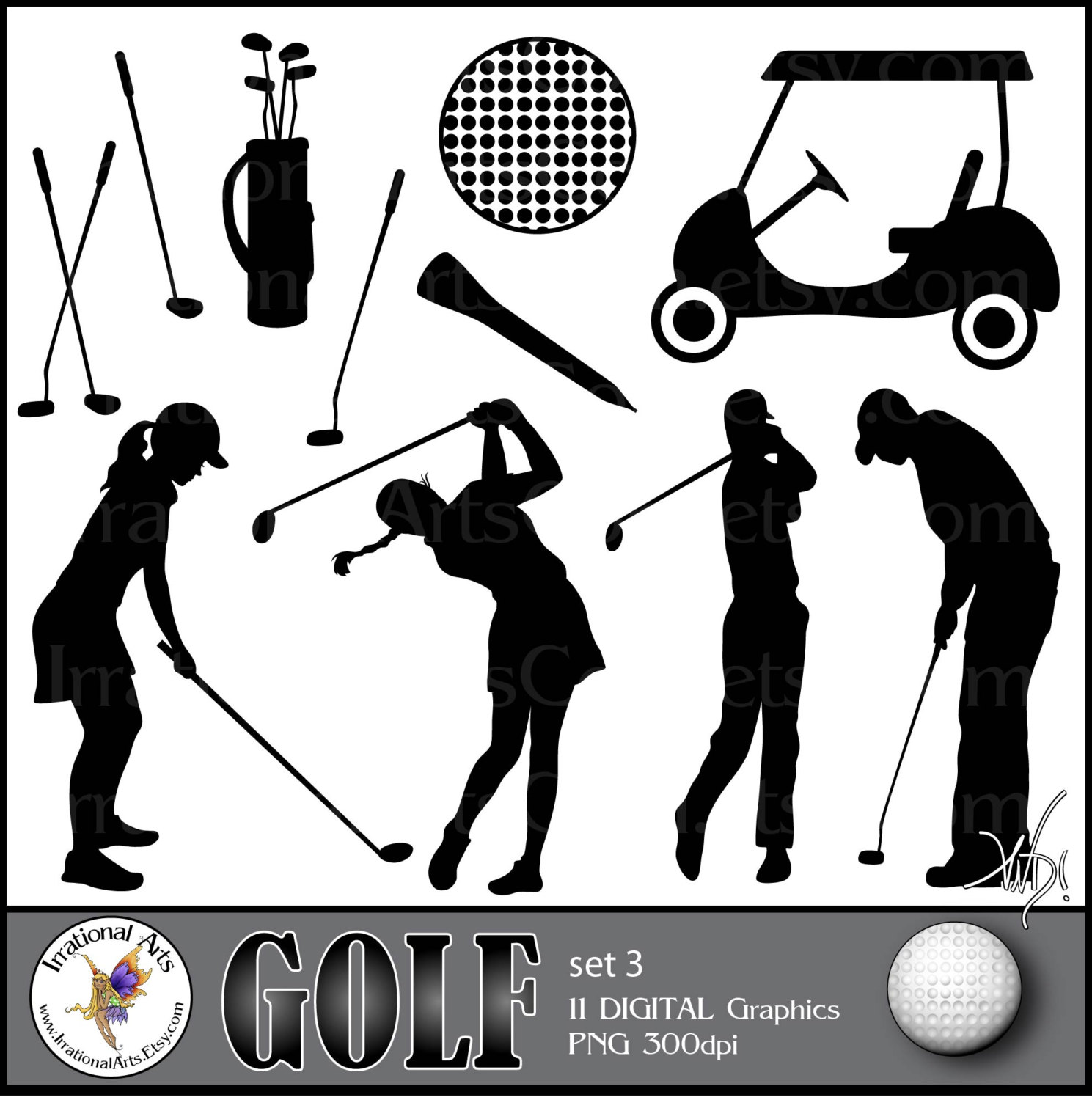 Golf Silhouette Clipart 