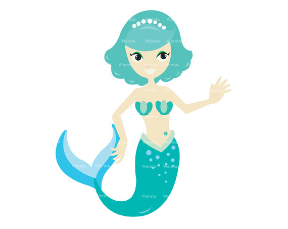 Vintage mermaid clipart 