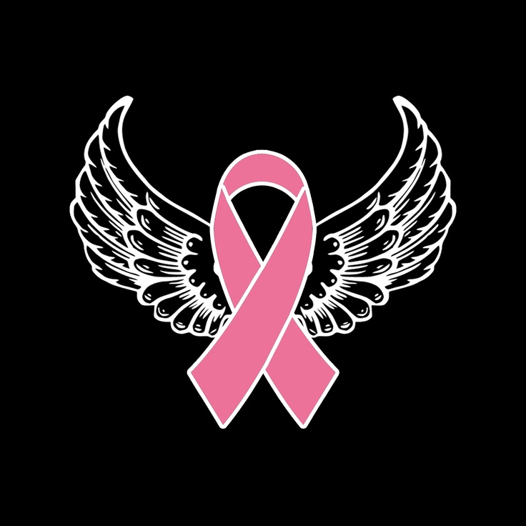 Cancer Ribbon With Angel Wings Svg