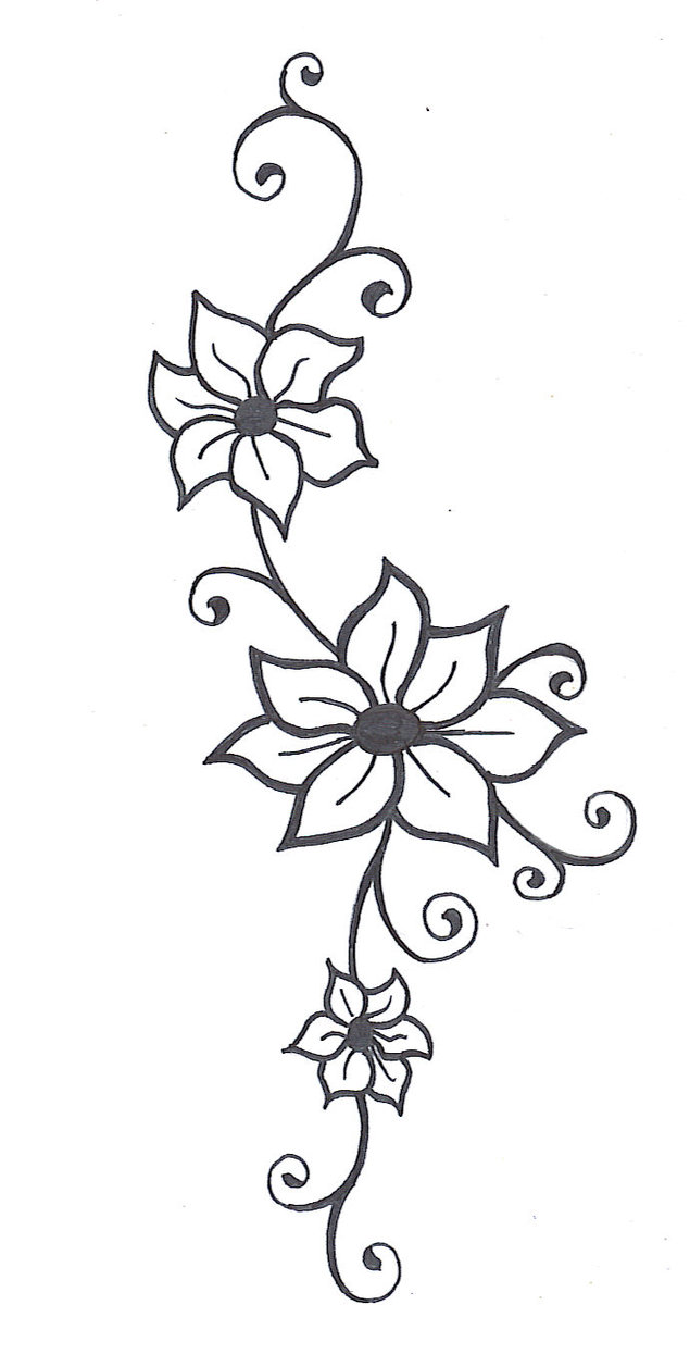 Flowers On A Vine Drawing Clip Art Library