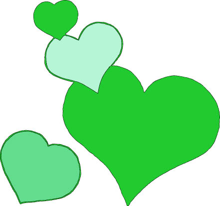 green hearts clip art