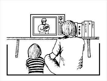 Watching Television Cliparts