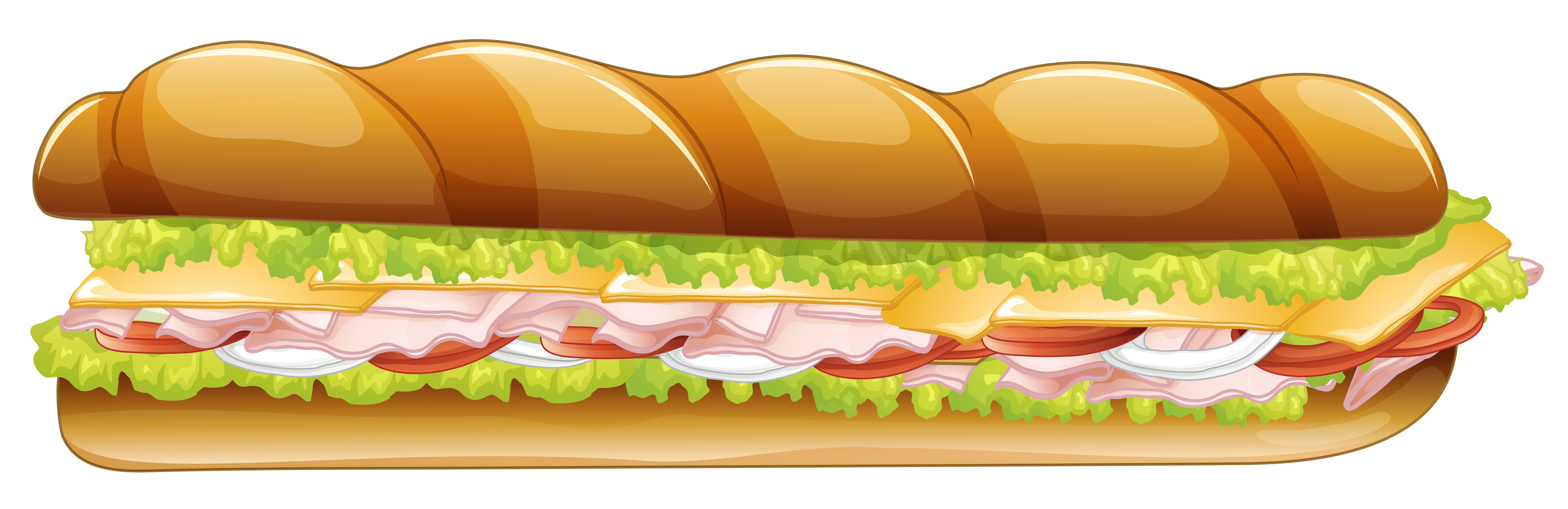 Long Sandwich PNG Vector Clipart Image 