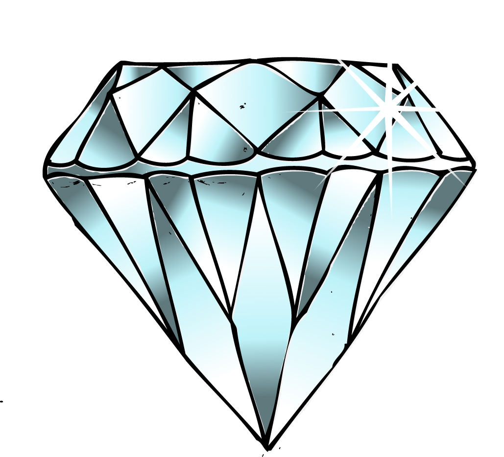 Beautiful Diamond on a White Background, Watercolor Style Illustration.  Generative AI Stock Illustration - Illustration of polygon, watercolor:  272663735