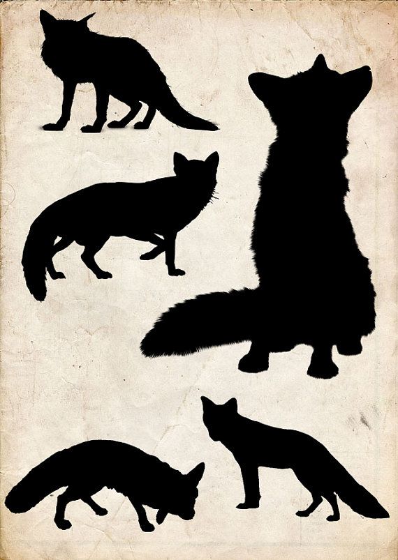 Sitting Fox Silhouette Clip Art / Please use and share these clipart ...