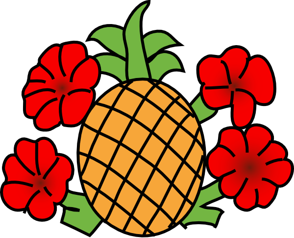 Pineapple With Flowers Clip Art at Clker 
